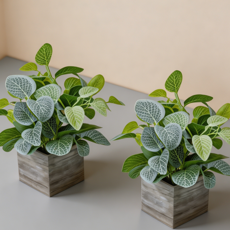 Medium-Sized Eucalyptus Artificial Plants, Wooden Pot